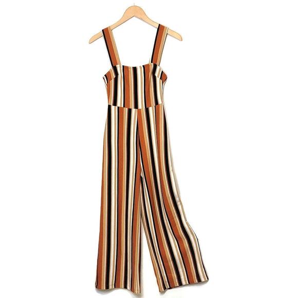 Urban Outfitters Striped Jumpsuit Sleeveless Wide Leg Boho Summer Casual Soft XS - Picture 2 of 15